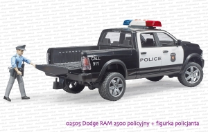 02505 BRUDER Dodge RAM policyjny z figurką policjanta