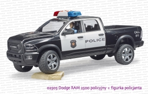 02505 BRUDER Dodge RAM policyjny z figurką policjanta