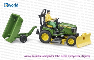 62104 BRUDER Kosiarka samojezdna John Deere X949 z przyczepą, figurką kierowcy i akcesoriami