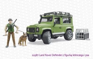 02587 BRUDER Land Rover Defender z figurką leśniczego i psa