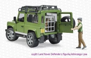 02587 BRUDER Land Rover Defender z figurką leśniczego i psa