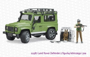 02587 BRUDER Land Rover Defender z figurką leśniczego i psa