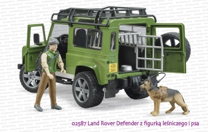 02587 BRUDER Land Rover Defender z figurką leśniczego i psa