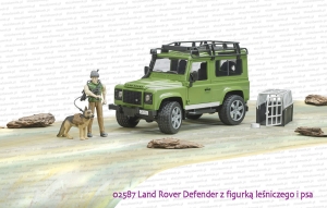 02587 BRUDER Land Rover Defender z figurką leśniczego i psa