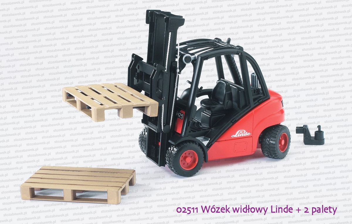 Bruder 02511 Wózek widłowy Linde H30D + dwie palety