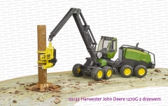 02135 BRUDER Harwester John Deere 1270G z drzewem