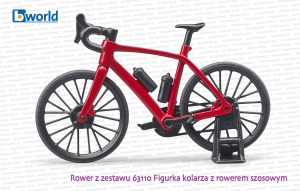 Rower na stojaku z zestawu 63110 BRUDER Figurka kolarza z rowerem szosowym