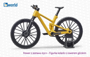 Rower na stojaku z zestawu 63111 BRUDER Figurka kolarki z rowerem górskim