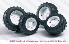 02323 BRUDER Komplet kół do ciągników serii 02000 - białe
