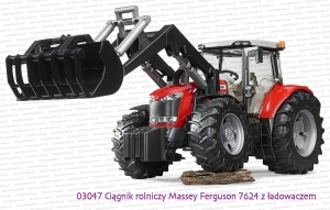03047 BRUDER Ciągnik rolniczy Massey Ferguson 7624 z ładowaczem czołowym