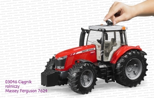03046 BRUDER Ciągnik rolniczy Massey Ferguson 7624 - sposób sterowania przednimi kołami