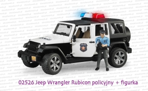 02526 BRUDER Jeep Wrangler Rubicon policyjny + figurka policjanta