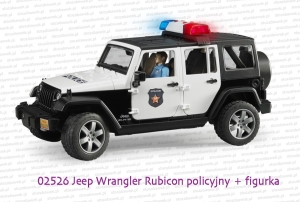 02526 BRUDER Jeep Wrangler Rubicon policyjny + figurka policjanta