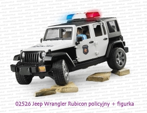 02526 BRUDER Jeep Wrangler Rubicon policyjny z terenowym zawieszeniem  + figurka policjanta
