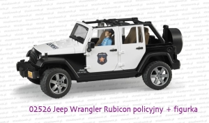02526 BRUDER Jeep Wrangler Rubicon policyjny ze zdjętym dachem + figurka policjanta
