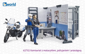 62732 BRUDER Komisariat z motocyklem Ducati, figurką policjanta i przestępcy
