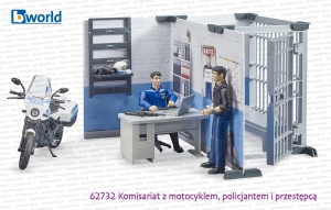 62732 BRUDER Komisariat z motocyklem Ducati, figurką policjanta i przestępcy