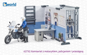 62732 BRUDER Komisariat z motocyklem Ducati, figurką policjanta i przestępcy