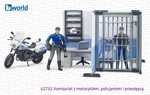 62732 BRUDER Komisariat z motocyklem Ducati, figurką policjanta i przestępcy