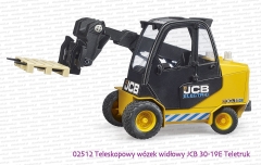 02512 BRUDER Wózek widłowy teleskopowy JCB Teletruk z paletą