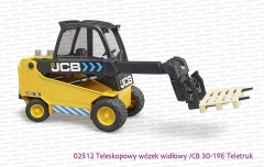 02512 BRUDER Wózek widłowy teleskopowy JCB Teletruk z paletą