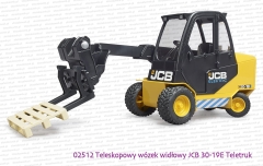 02512 BRUDER Wózek widłowy teleskopowy JCB Teletruk z paletą