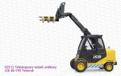 02512 BRUDER Wózek widłowy teleskopowy JCB Teletruk z paletą