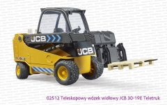 02512 BRUDER Wózek widłowy teleskopowy JCB Teletruk z paletą