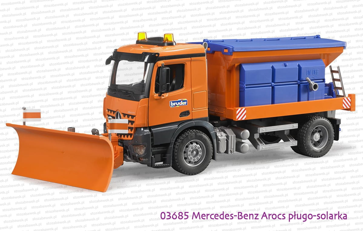 03685 BRUDER Mercedes-Benz Arocs solarka z pługiem śnieżnym