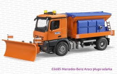 03685 BRUDER Mercedes-Benz Arocs solarka z pługiem śnieżnym