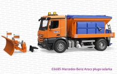 03685 BRUDER Mercedes-Benz Arocs solarka z pługiem śnieżnym