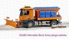 03685 BRUDER Mercedes-Benz Arocs solarka z pługiem śnieżnym