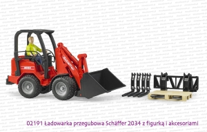 02191 BRUDER Ładowarka przegubowa Schaffer Hoflader 2630 z figurką i akcesoriami