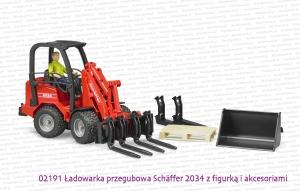 02191 BRUDER Ładowarka przegubowa Schaffer Hoflader 2630 z figurką i akcesoriami