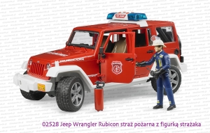 02528 BRUDER Jeep Wrangler Rubicon straż pożarna + figurka strażaka