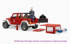 02528 BRUDER Jeep Wrangler Rubicon straż pożarna + figurka strażaka - zdejmowany dach