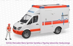 02536 BRUDER Mercedes Benz Sprinter karetka + figurka ratownika