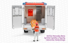 02536 BRUDER Mercedes Benz Sprinter karetka + figurka ratownika - otwarte tylne drzwi