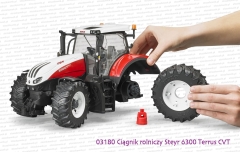 03180 BRUDER Ciągnik rolniczy Steyr 6300 Terrus CVT - posiada 4 odkręcane koła
