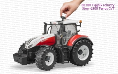 03180 BRUDER Ciągnik rolniczy Steyr 6300 Terrus CVT - sposób skręcania przednimi kołami