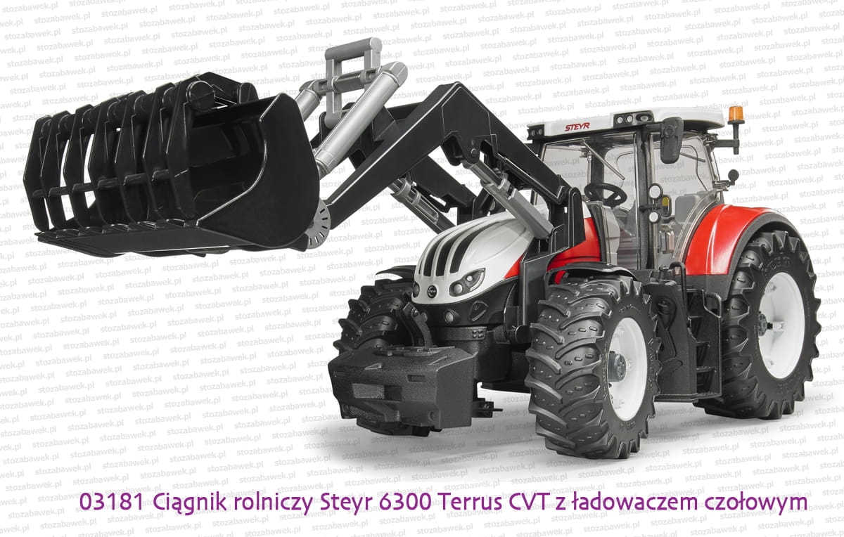 03181 BRUDER Ciągnik rolniczy Steyr 6300 Terrus CVT z ładowaczem czołowym