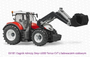 03181 BRUDER Ciągnik rolniczy Steyr 6300 Terrus CVT z ładowaczem czołowym