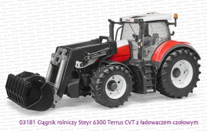 03181 BRUDER Ciągnik rolniczy Steyr 6300 Terrus CVT z ładowaczem czołowym