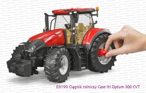 03190 BRUDER Ciągnik rolniczy Case IH Optum 300 CVX - koła odkęca się specjalnym kluczem dołączonym do zabawki