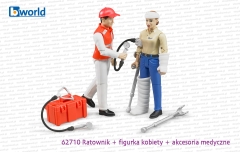 62710 BRUDER Zestaw dwóch figurek (ratownik medyczny + kobieta) z akcesoriami medycznymi