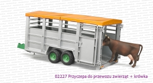 02227 Przyczepa do przewozu zwierząt + figurka krowy