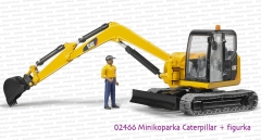 Bruder 02466 Minikoparka Caterpillar z figurką robotnika