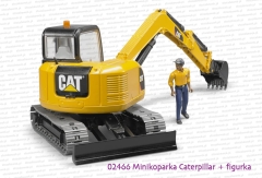 Bruder 02466 Minikoparka Caterpillar z figurką robotnika