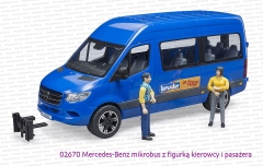 02670 BRUDER Mercedes-Benz Sprinter mikrobus z dwiema figurkami z mocowaniem akcesoriów np wyciągarki