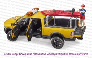 02506 BRUDER Dodge RAM 2500 Power Wagon ratownictwa wodnego z figurką i akcesoriami